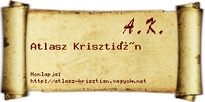Atlasz Krisztián névjegykártya