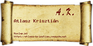 Atlasz Krisztián névjegykártya